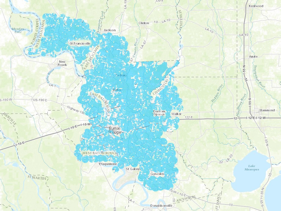 Louisiana Flood Map